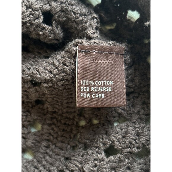 NWT Bloomingdale’s 525 America Crochet Sweater Brown Size Medium - Picture 9 of 10